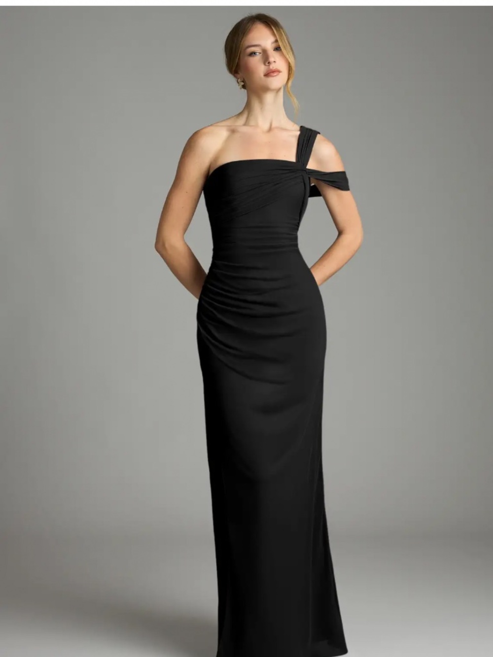 Azazie black bridesmaids dress